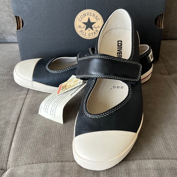 Converse Shoes - Converse Black Mary Jane Canvas Sneakers - Black